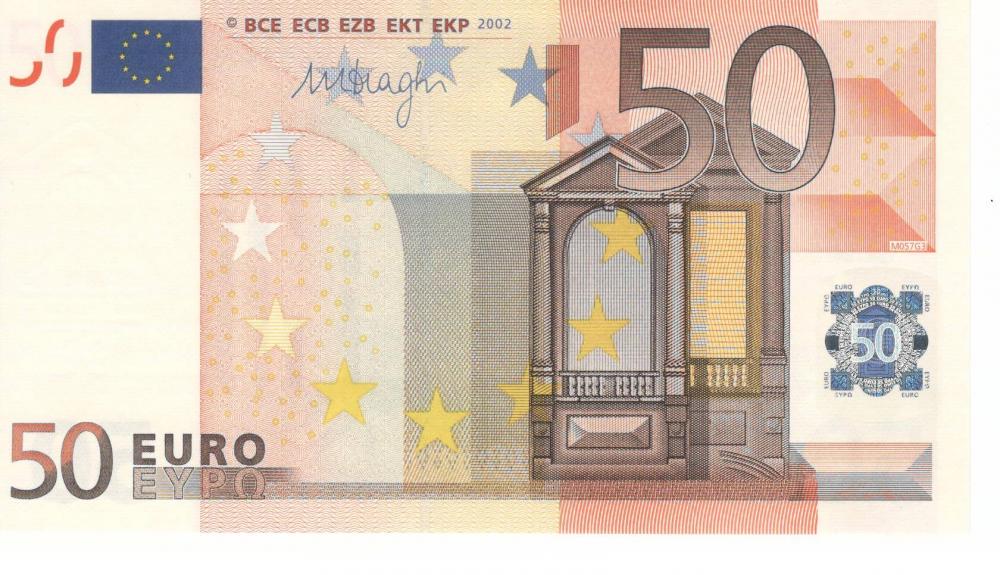 Коллекционная банкнота Испания 50 евро 2002 V M057 UNC (Б06787)