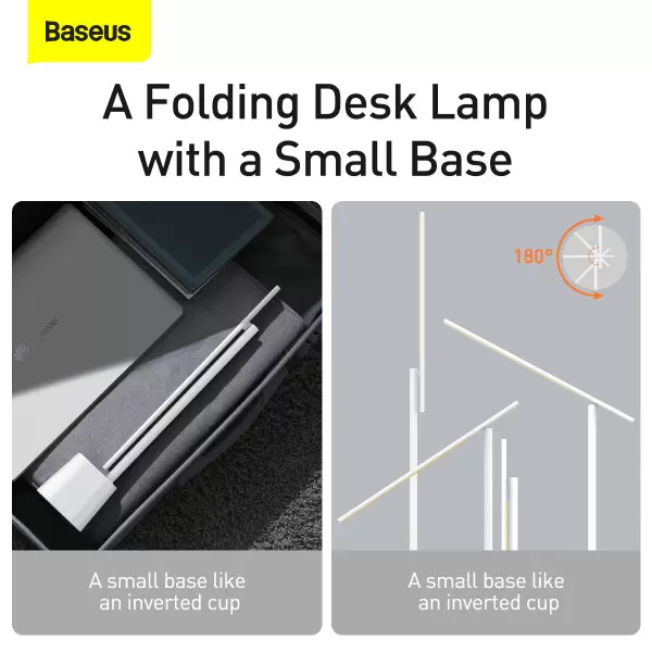 Лампа настольная портативная BASEUS LED Smart Eye Reading Desk Lamp переносная с встроенным аккумулятором 2200 mAh Grey (DGZG-0G) - фото 12