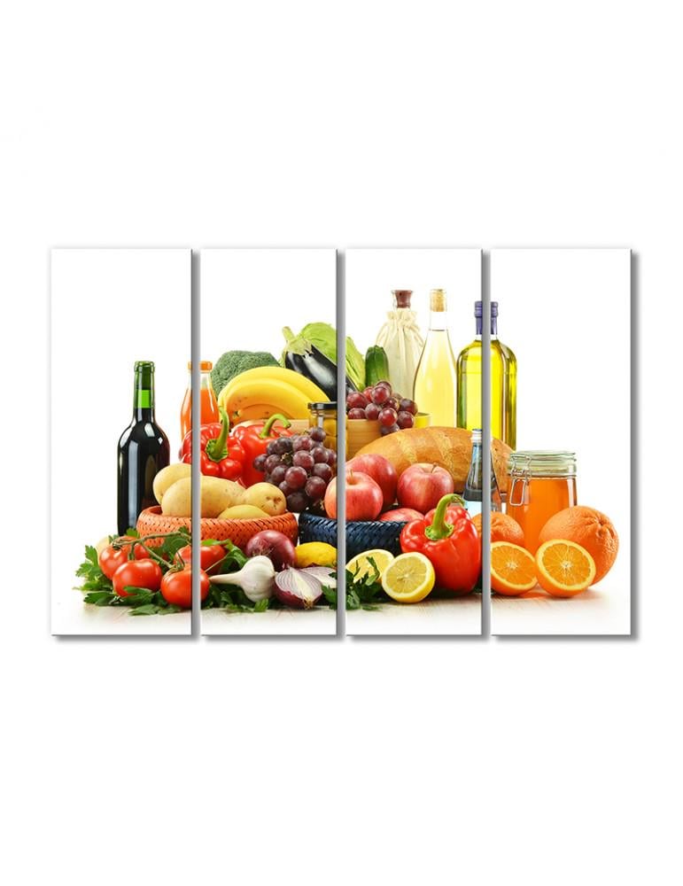 Картина модульная Продукты для правильного питания 4 модуля 70x105 см