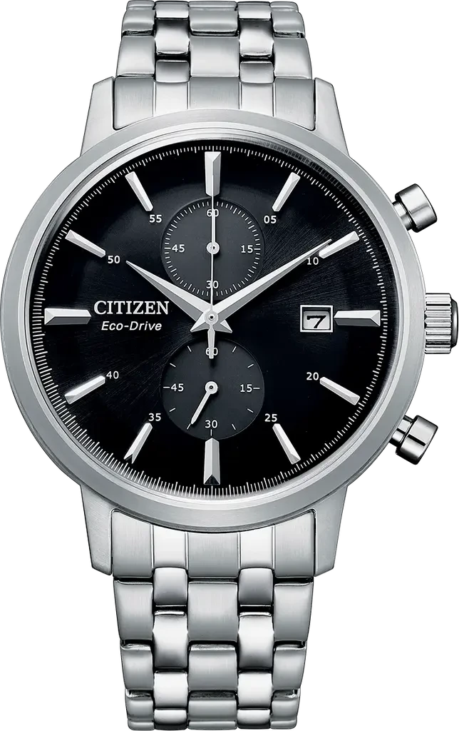Наручные часы мужские Citizen CA7060-88E Eco-Drive со стальным корпусом и черным циферблатом
