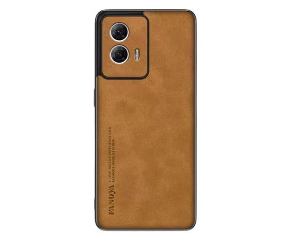 Кожаный чехол - накладка Fanoya для Motorola Moto G85 / S50 Neo Коричневый Кожаный чехол - накладка Fanoya для Motorola Moto G85 / S50 Neo Коричневый