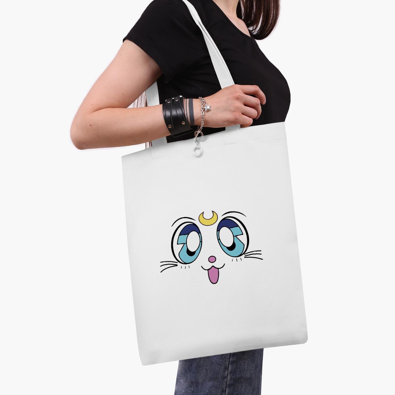 Эко сумка шоппер anime Sailor Moon Cats 41x35 см Белый (9227-2921-WT1)