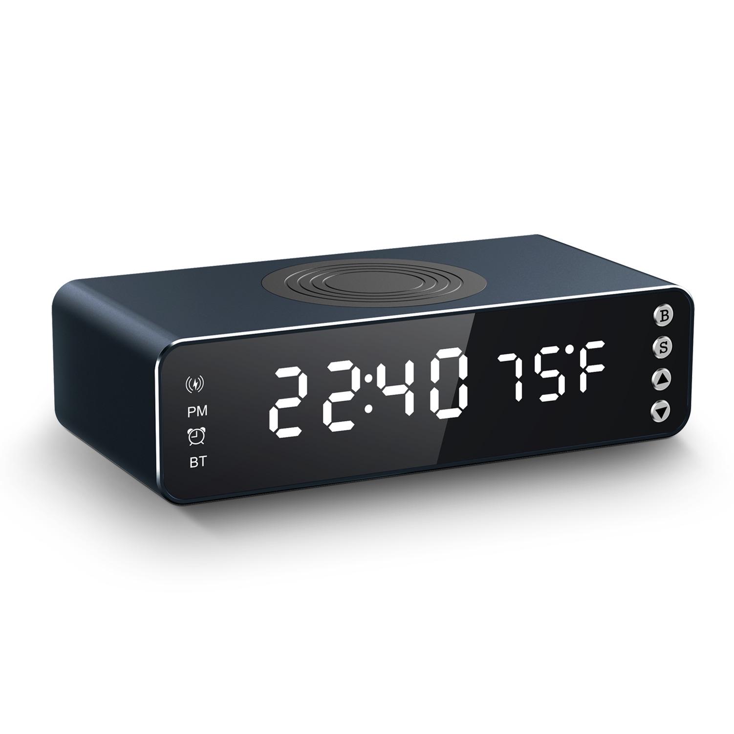 Будильник цифровой 3в1 PBENO с функцией беспроводной зарядки 15W и Bluetooth колонкой