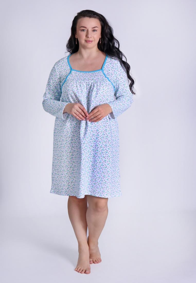 Женская ночная рубашка начес N.EL 739-33-1 XXXL Бирюзовый - фото 3 Женская ночная рубашка начес N.EL 739-33-1 XXXL Бирюзовый - фото 3
