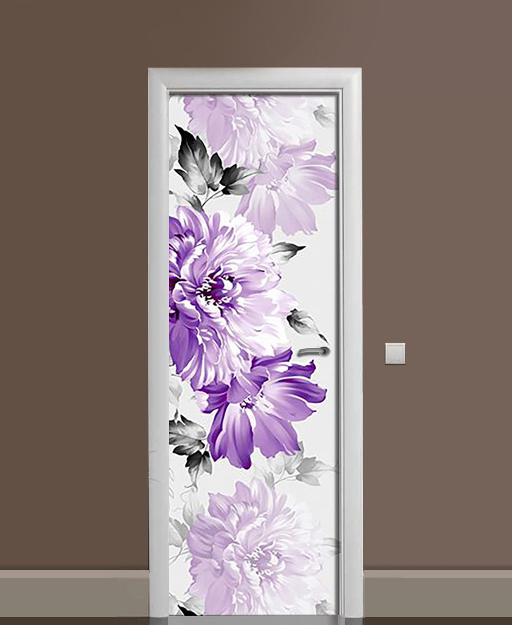 Наклейка 3D на двери Zatarga Серый фиолет 650х2000 мм (1323466984)
