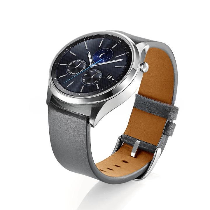Ремешок для смарт-часов Youth Classic для Amazfit GTR 2 Pace Stratos/Huawei Watch GT 2/Samsung Gear S3 кожаный 22 мм Серый (2188P)