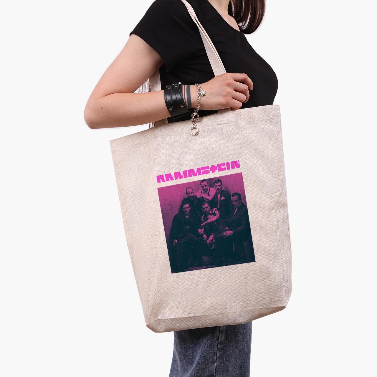 Еко сумка шоппер Rammstein 41x39x8 см Бежевий (9227-2976-WTD)