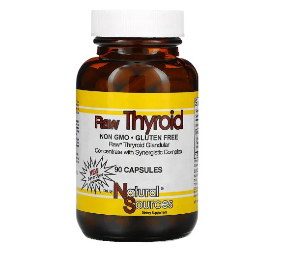 Средство для щитовидной железы Natural Sources Raw Thyroid 90 капсул