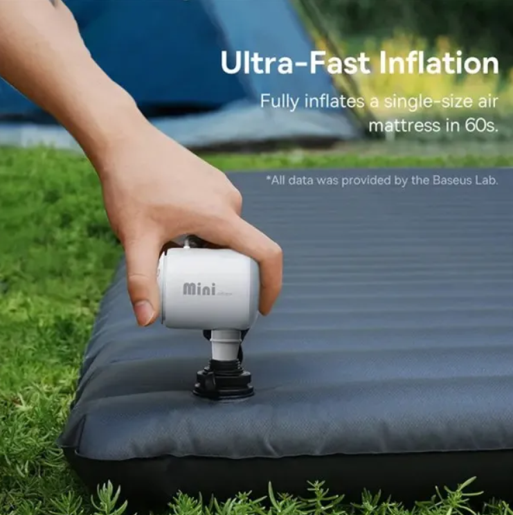 Насос акумуляторний BASEUS PocketGo Portable Air Pump White з ліхтариком 1600 mAh Білий (C11157700221-00) - фото 15