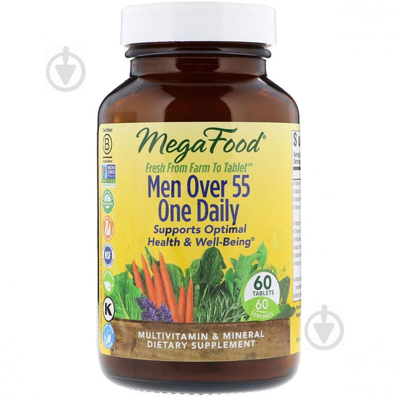 Мультивитамины для мужчин 55+, Men Over 55 One Daily, MegaFood, 60 таблеток