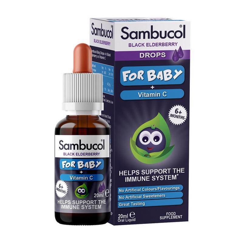 Бузина Sambucol Black Elderberry Drops For Babys + Vitamin C 20 мл (21210-01)