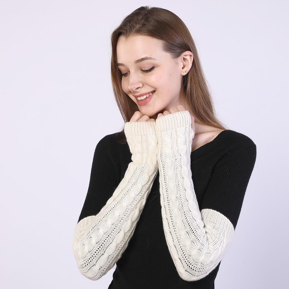 Мітенки в'язані One size Молочний (2430)