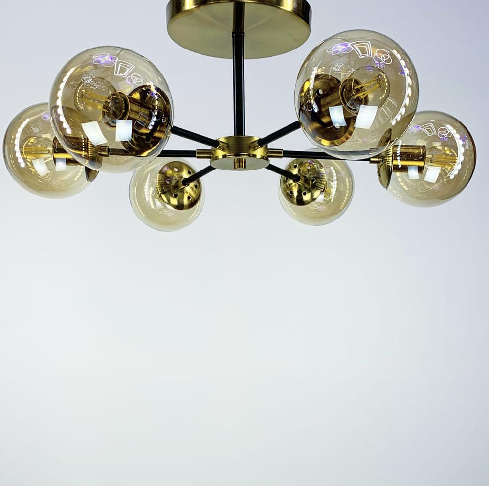 Люстра потолочная Light House LNF-17491/6 AB/BK Янтарный