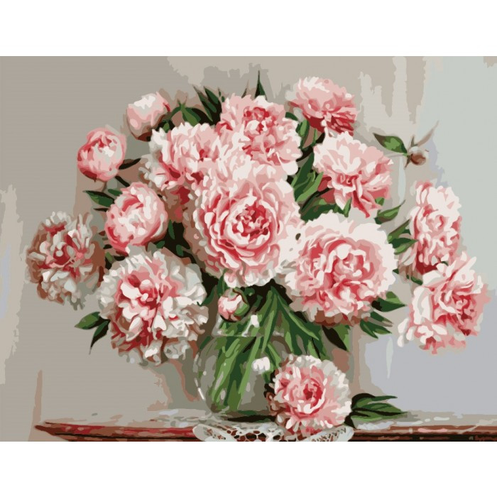 Картина по номерам Нежные пионы 40х50 см (KHO1067)