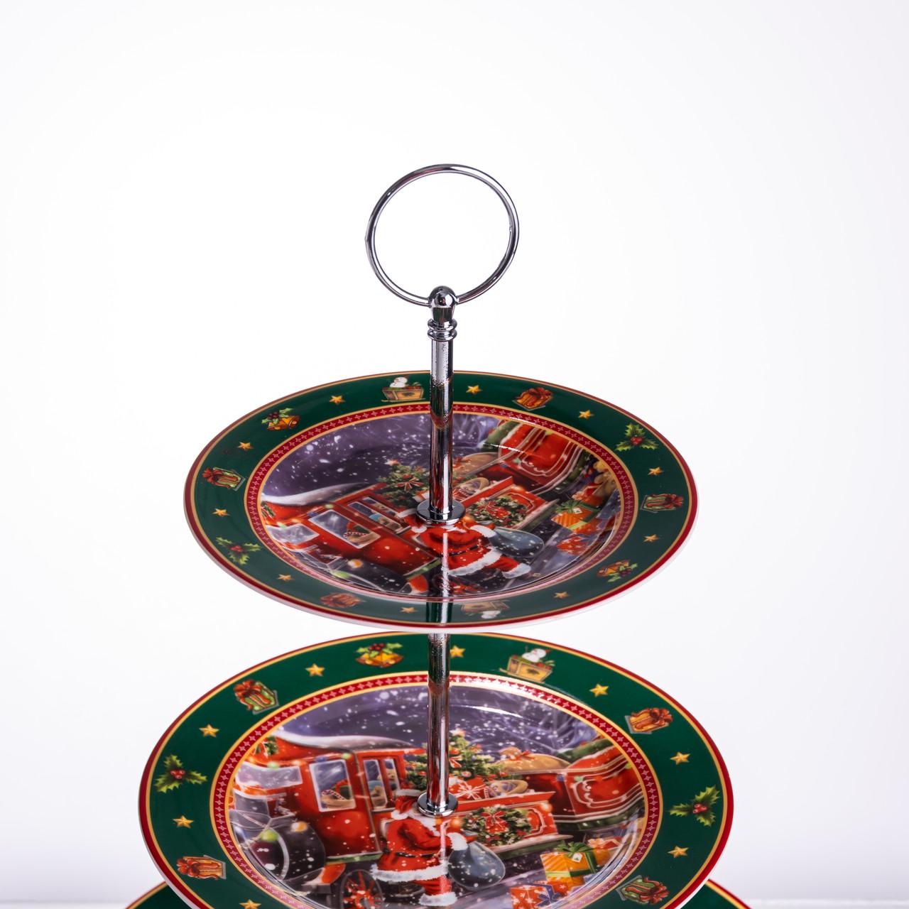 Этажерка для фруктов и десертов Santa фарфоровая h 34 см (HP-SDHK-9) - фото 2 Этажерка для фруктов и десертов Santa фарфоровая h 34 см (HP-SDHK-9) - фото 2