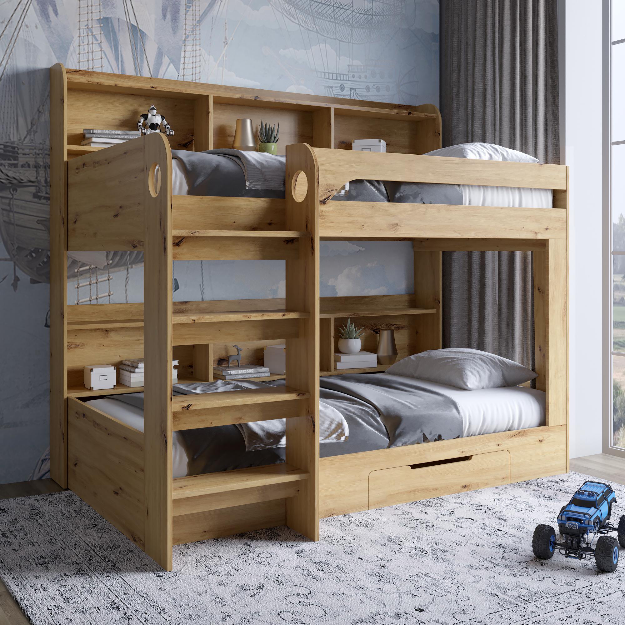 Кровать Майнкрафт с ящиком 90х190 см Дуб артизан (28265442) - фото 1 Кровать Майнкрафт с ящиком 90х190 см Дуб артизан (28265442) - фото 1