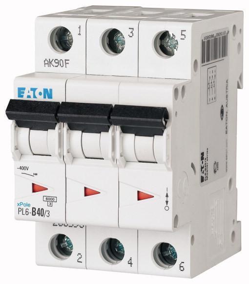 Автоматический выключатель Eaton PL6-B40/3 характеристика-B 3P 40А (286593)