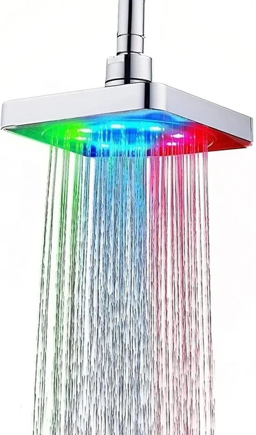 Лійка-насадка для душу Shower head AND XL-902 LED RGB квадратна 150 мм (14332) - фото 4