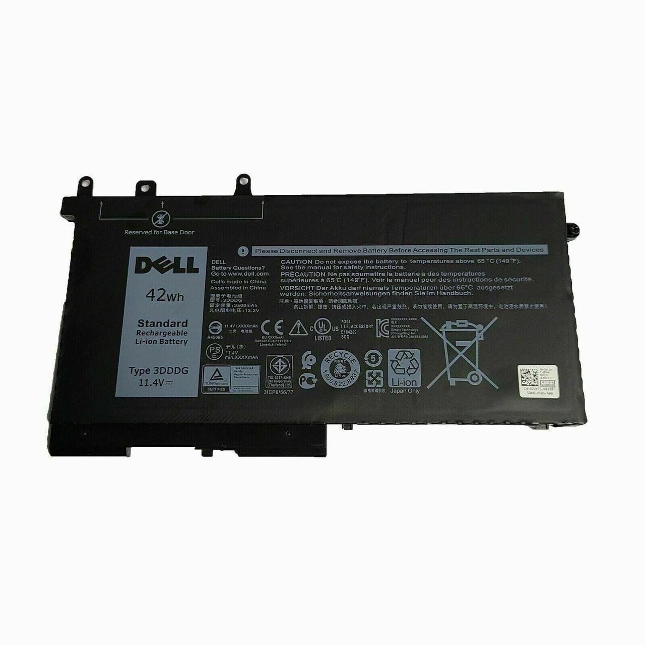 Батарея для ноутбука Dell Latitude 5480/ E5480 /5490/ E5490 /5491/ E5491 / 3DDDG (11.4V 42Wh 3500mAh)