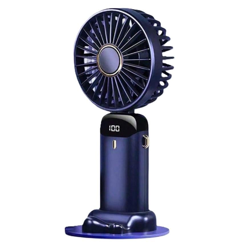 Вентилятор портативний ручний міні Mini Fan TP-01 на акумуляторі/USB на присосці Синій (MX-00009120S)
