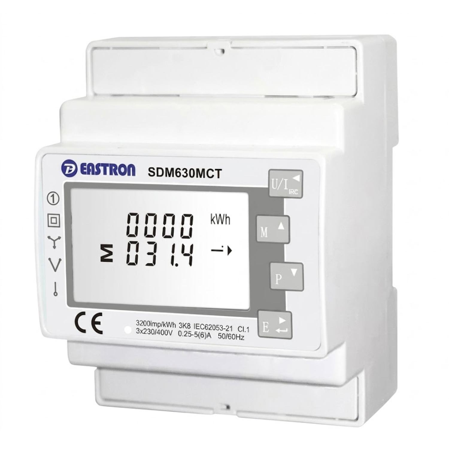 Лічильник електроенергії Deye Eastron SDM630MCT-ETL 3-фазний RS485 Modbus DIN 230/400V IP51 White (34965404)
