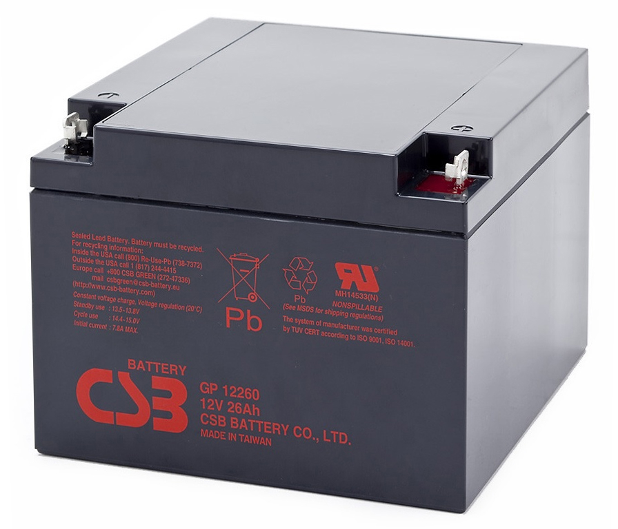 Аккумуляторная батарея CSB GP12260 12V 26Ah 8,5 кг (YUT_V6604)