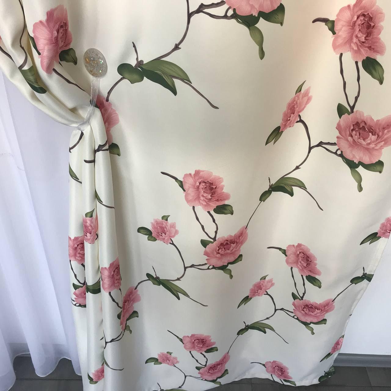 Готові штори з принтом Прованс ALBO 150x270 см 2 шт. Рожевий - фото 4 Готові штори з принтом Прованс ALBO 150x270 см 2 шт. Рожевий - фото 4