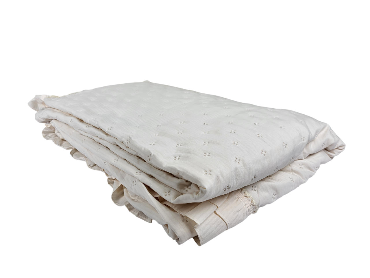 Плед-покрывало сатин с рюшами евро 200х230 см Айвори (1663) - фото 4