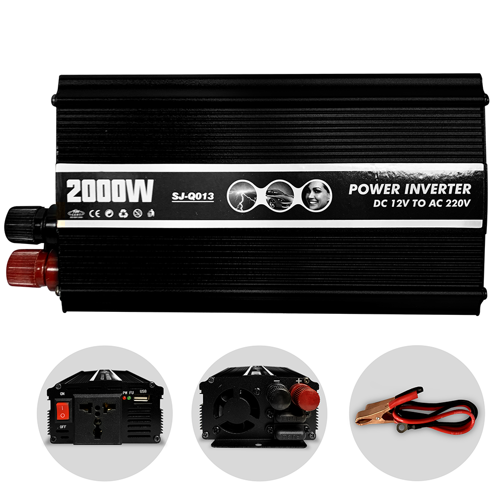 Автомобільний інвертор Power Inverter SJ-Q013 з модифікованим синусом 2000 Ват 2000 W (107) - фото 8