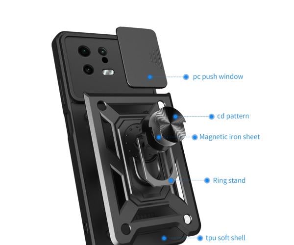 Чехол накладка Ricco Camera Sliding для Xiaomi 13 Черный - фото 2 Чехол накладка Ricco Camera Sliding для Xiaomi 13 Черный - фото 2