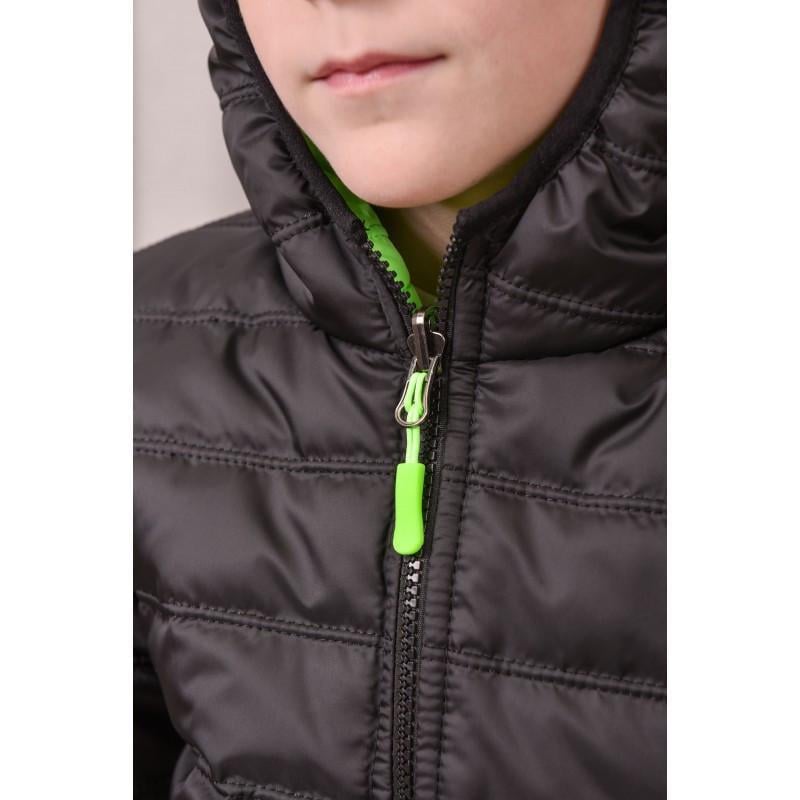 Куртка двухсторонняя 146 см Черный с салатовым (2724841085) - фото 7
