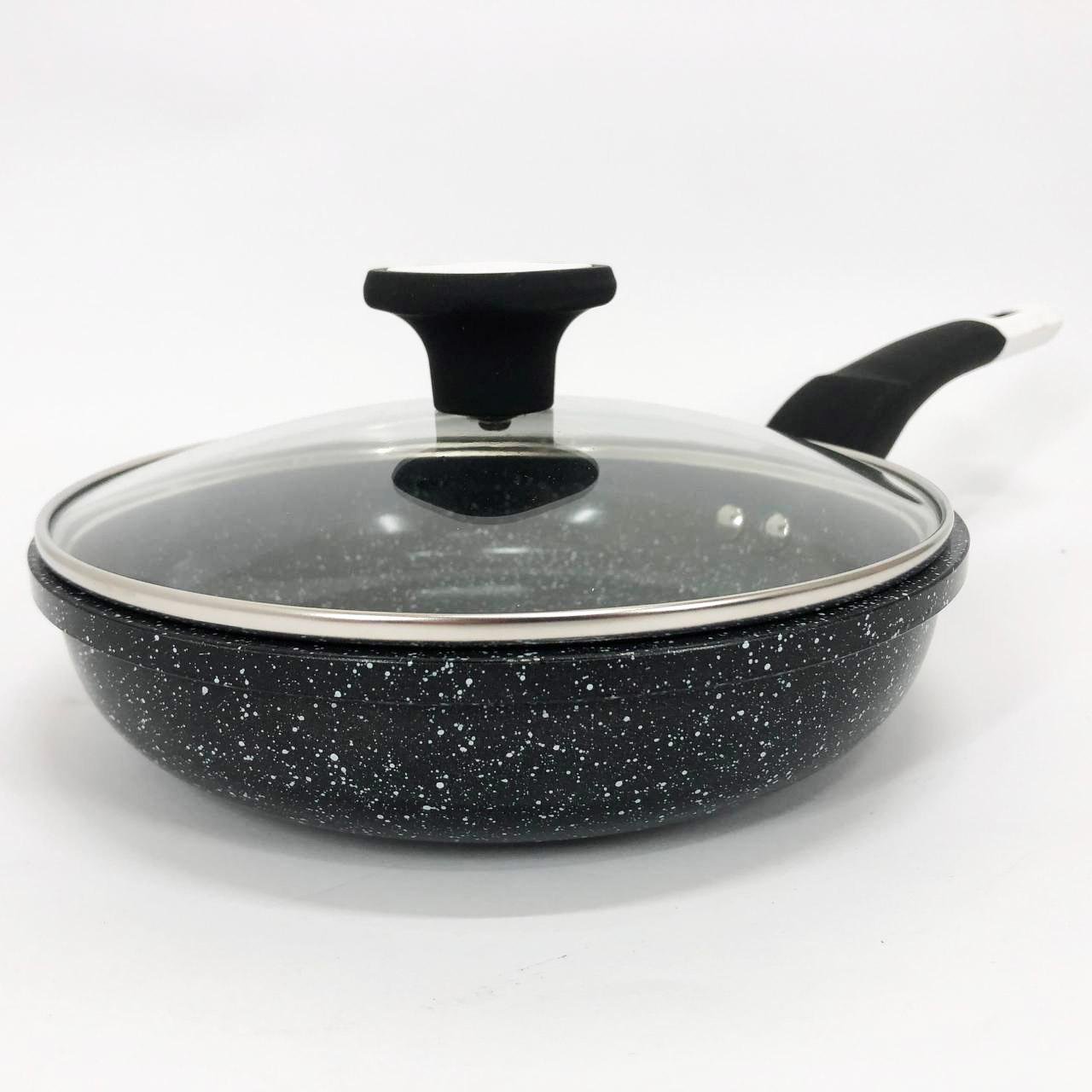 Сковорода Unique с крышкой/антипригарным гранитным покрытием 20 см (UN-5143)