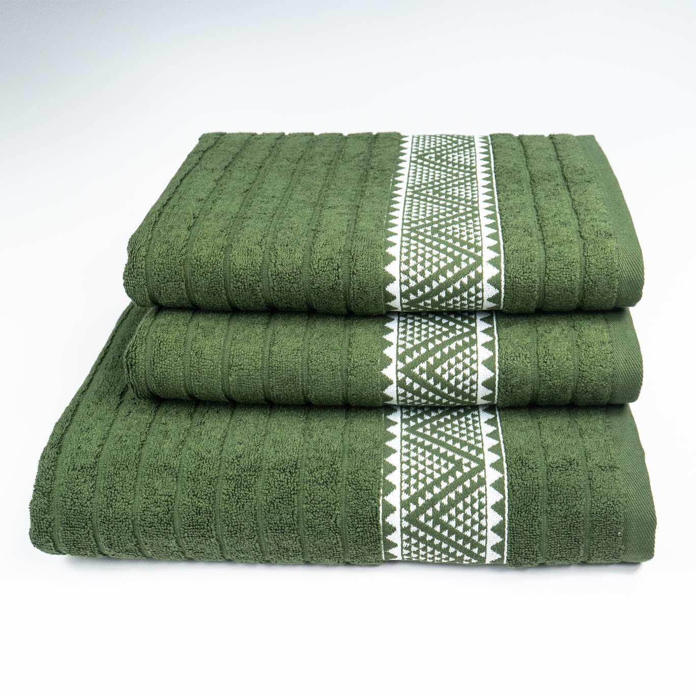 Комплект махровых полотенец GM Textile Зипп 3 шт. Хаки (500-k-zipp-Khaki)