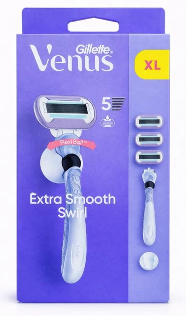 Станок для бритья женский Venus Swirl 5 лезвий с 3 сменными картриджами и креплением