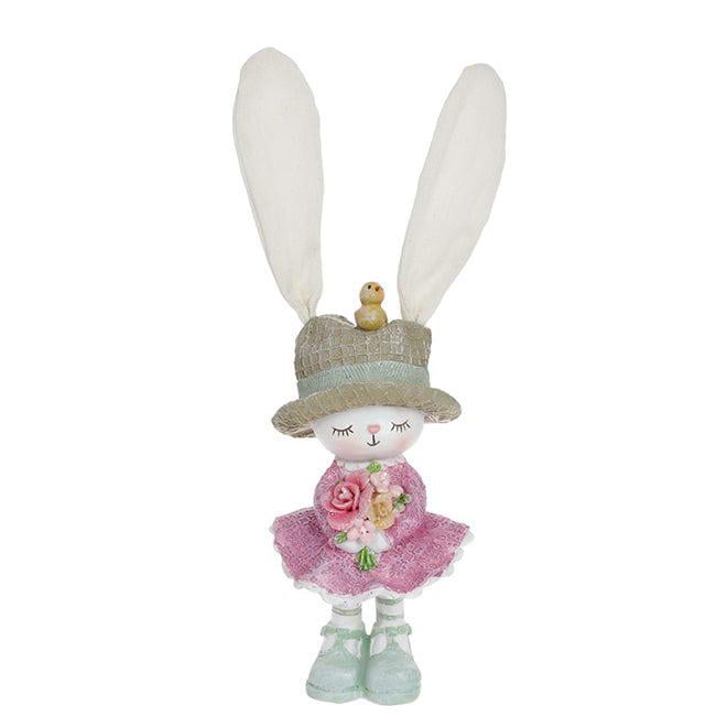 Фигурка декоративная Flora Зайка с букетом 28 см (42070)