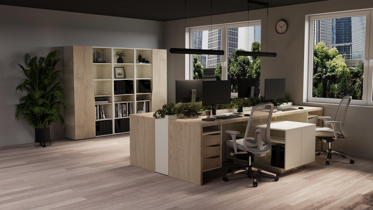 Стол письменный Intarsio CONNECT 3 R SK 157х78 см Дуб кремона котта/Стоун бейж (CONNECT3_R_SK) - фото 3 Стол письменный Intarsio CONNECT 3 R SK 157х78 см Дуб кремона котта/Стоун бейж (CONNECT3_R_SK) - фото 3