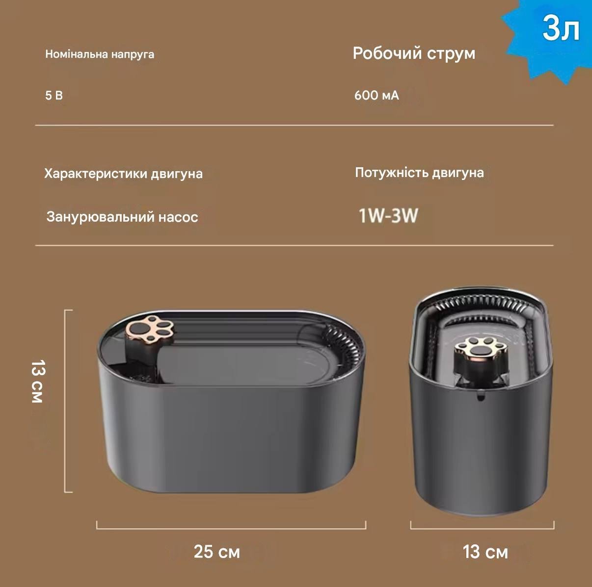 Фонтан-поилка Cat Water Fountain с фильтрацией и циркуляцией воды 3 л White (2835160215) - фото 9