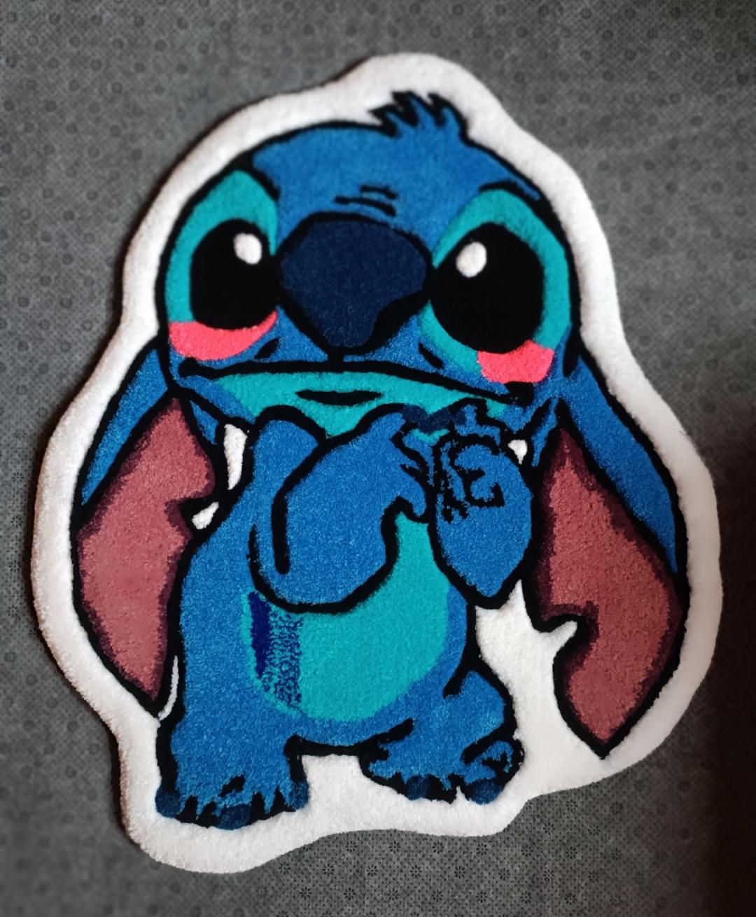 Килим ручної роботи Стіч маленький гіпоалергенний 66х58 см Синій (30100266)