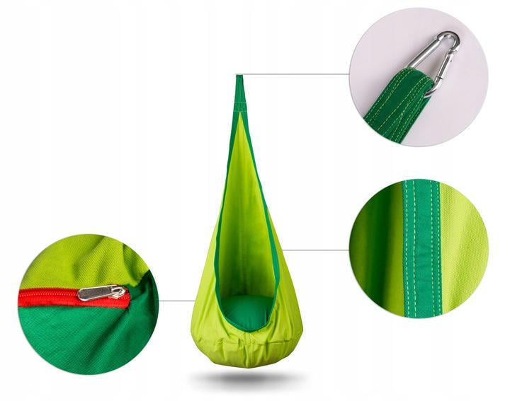 Кресло-качели подвесные NEO-SPORT кокон и подушка Зеленый (110002) - фото 4 Кресло-качели подвесные NEO-SPORT кокон и подушка Зеленый (110002) - фото 4