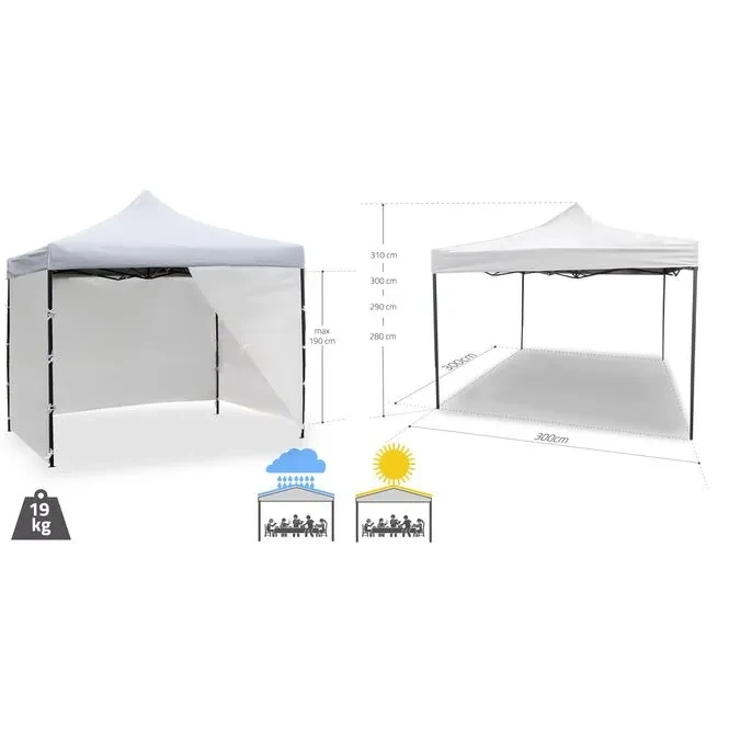 Павильон садовый Maltec 3x3 м 4 стены Белый (2237405210) - фото 2
