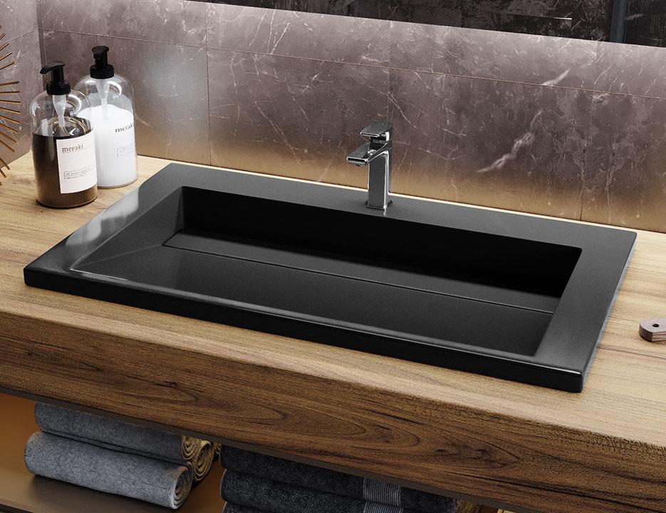 Умивальник накладний Status Boho Low 80 Black (702) - фото 10