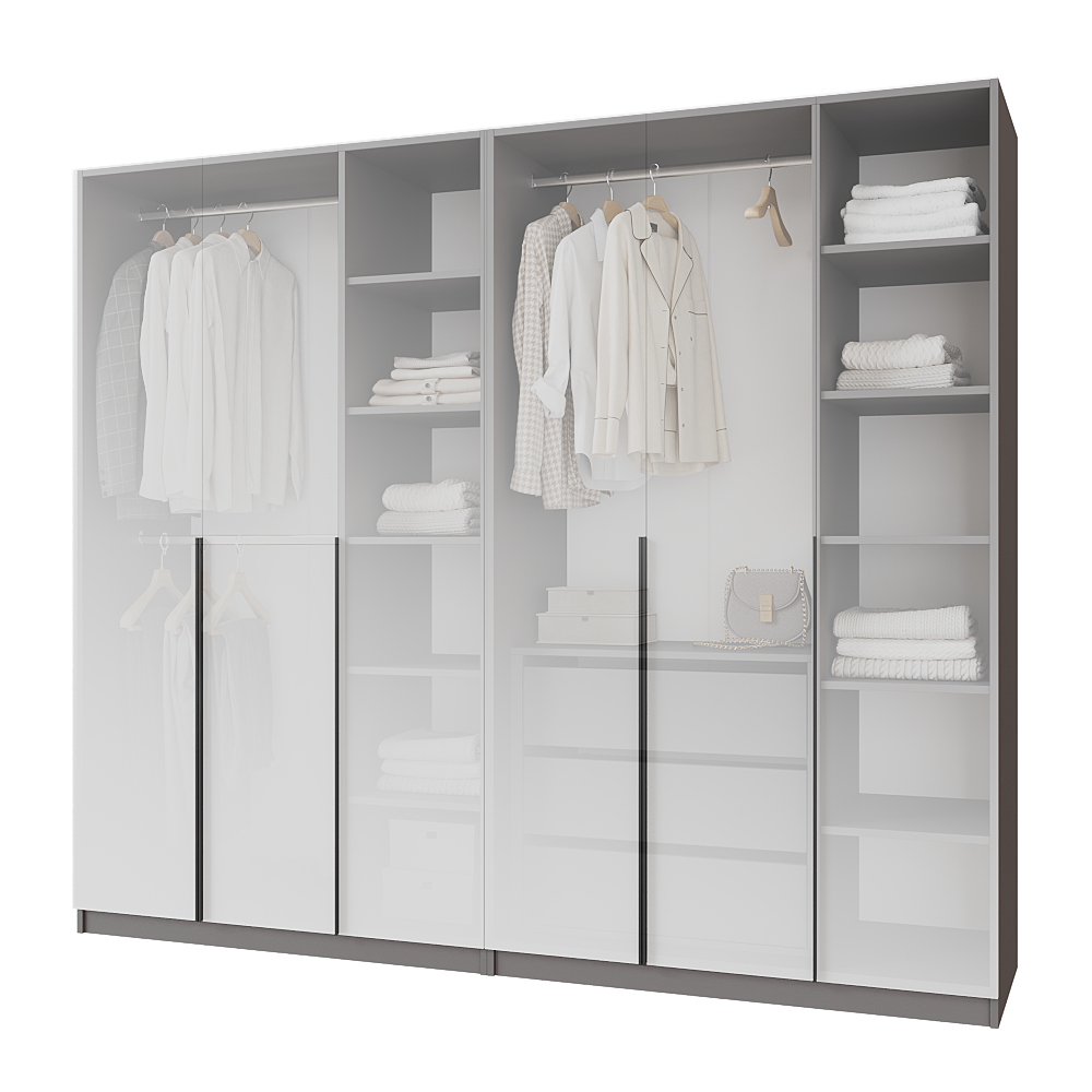 Шафа розпашна з тумбою Меблітренд Чиназес ЧиТ-2400 2400х500х2050 мм Графітовий/Білий (27287259) - фото 2 Шафа розпашна з тумбою Меблітренд Чиназес ЧиТ-2400 2400х500х2050 мм Графітовий/Білий (27287259) - фото 2