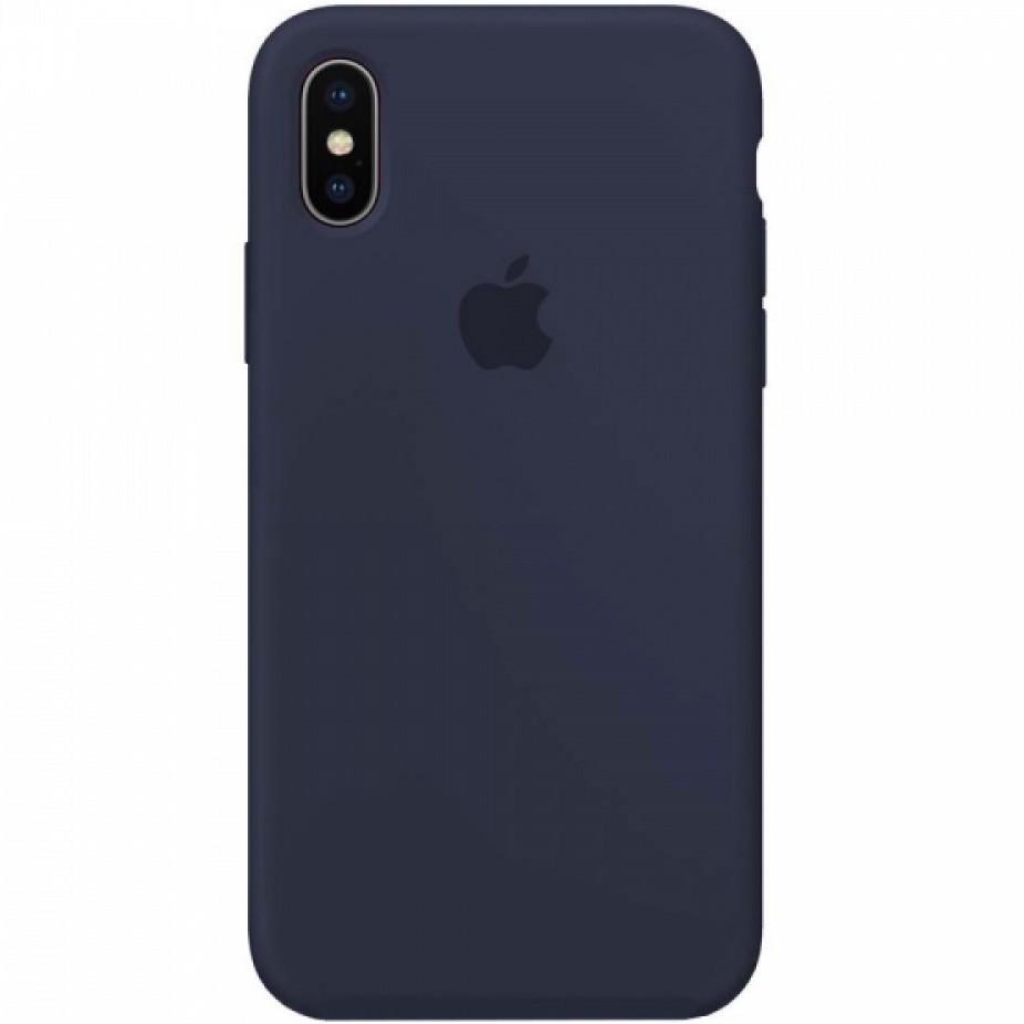 Силиконовый чехол накладка Silicone Case Full Cover для iPhone Xs Max, Midnight Blue