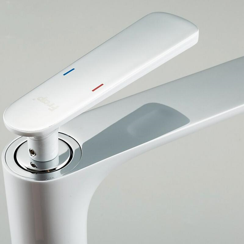 Смеситель высокий для умывальника Frap F1052-56 Белый/Хром (1037345) - фото 4 Смеситель высокий для умывальника Frap F1052-56 Белый/Хром (1037345) - фото 4