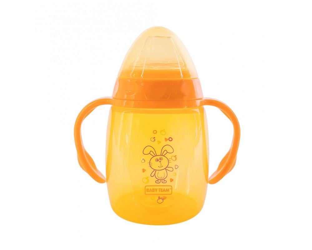 Поильник Baby team с силиконовым спаутом и ручками 250 мл от 6 месяцев Поильник Baby team с силиконовым спаутом и ручками 250 мл от 6 месяцев