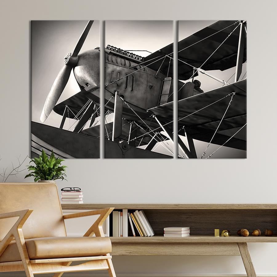Модульная картина триптих Старый гидросамолёт 156x100 см (92-31)