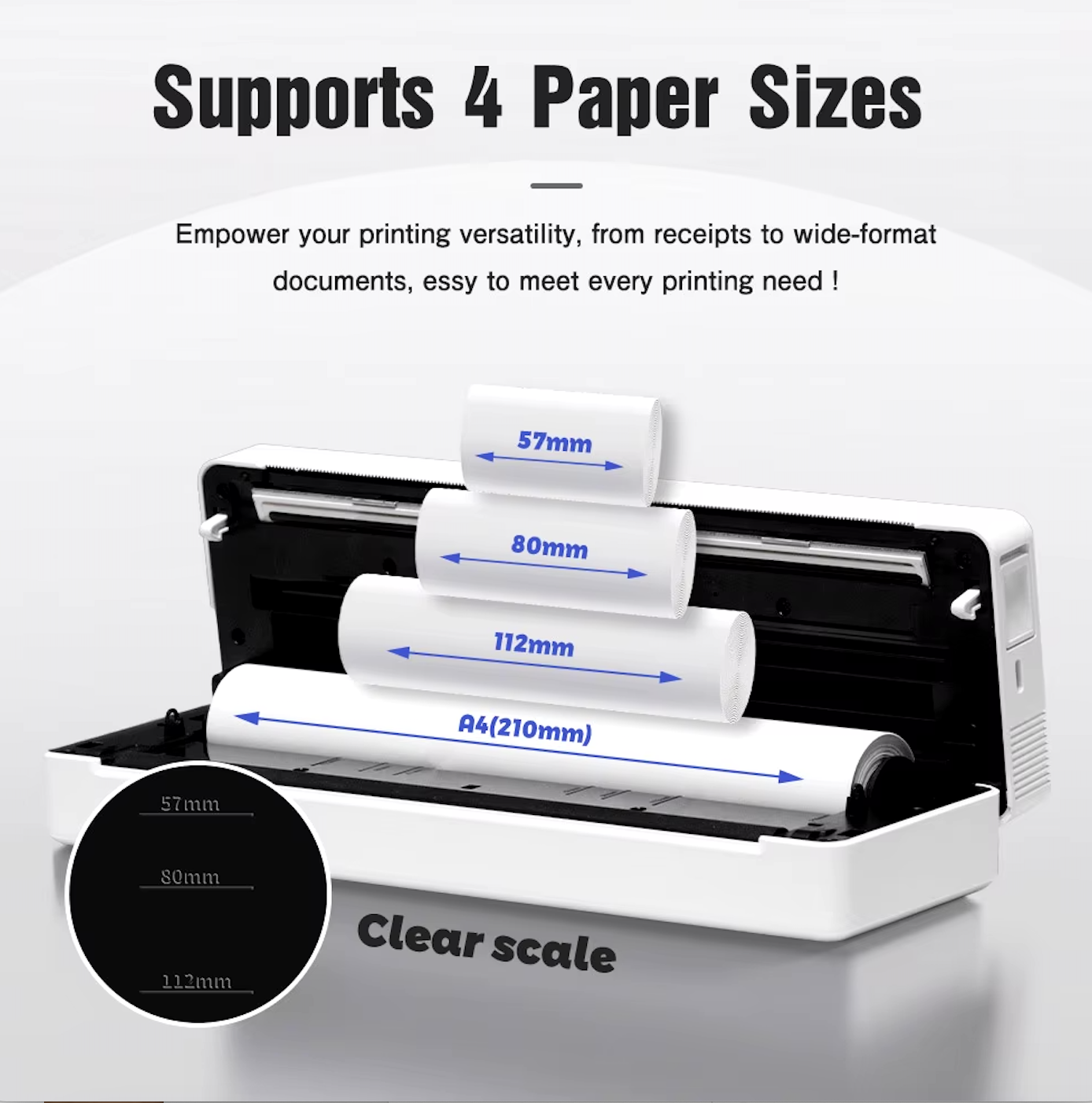 Термопринтер бездротовий портативний Smart wireless thermal printer LD0802 Bluetooth White - фото 4