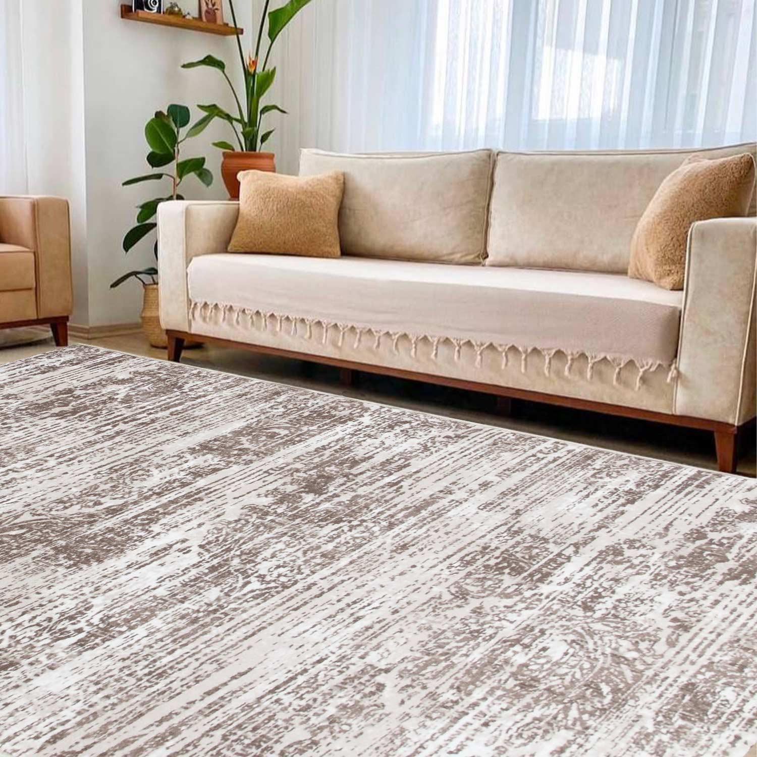 Доріжка килимова безворсова на гумовій основі Virtual ATHENS 22093670420-P3 1,2 м Бежевий (00-00018113) - фото 8