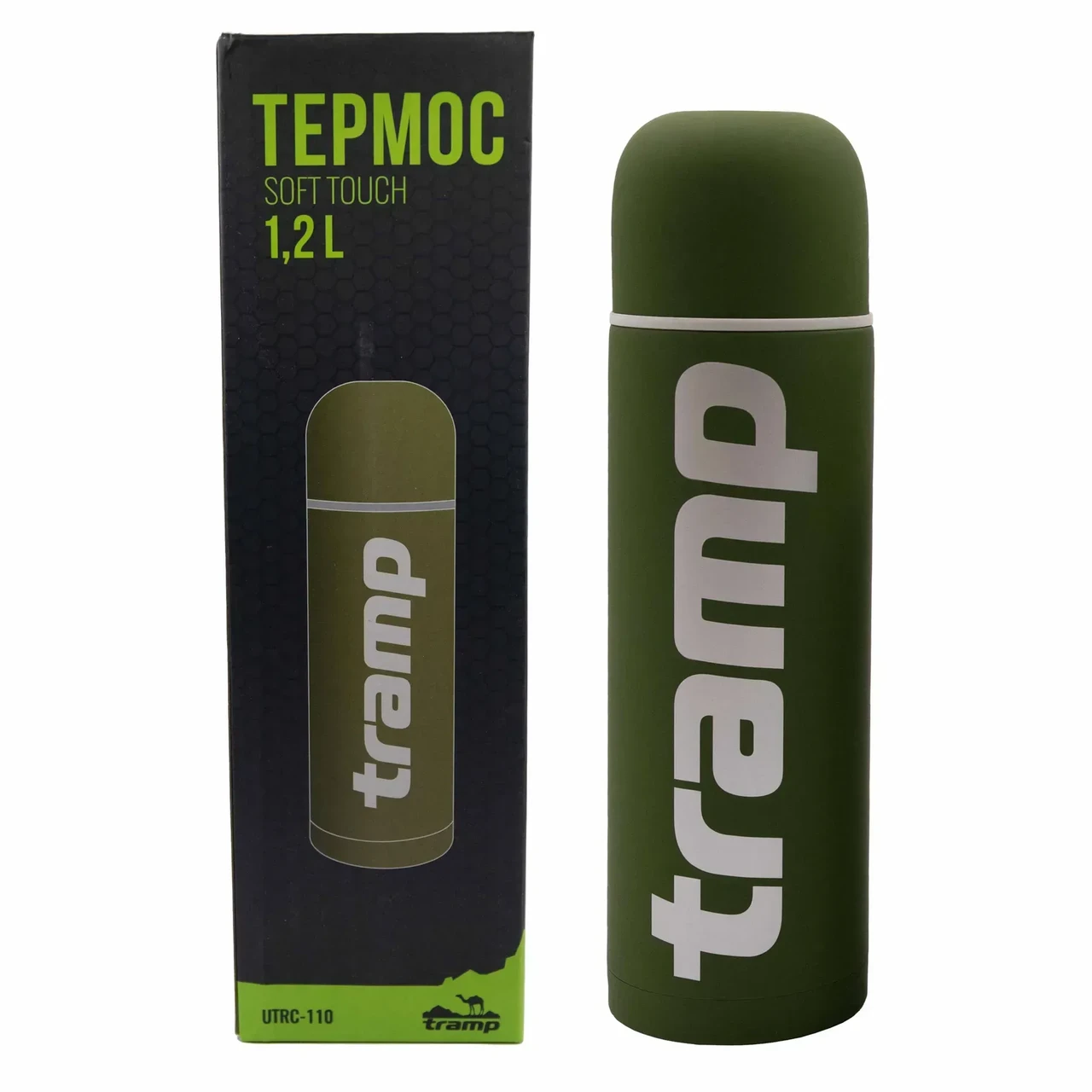 Термос Tramp Soft Touch для чая и кофе 1,2 л Зеленый (TRC-110- khaki)