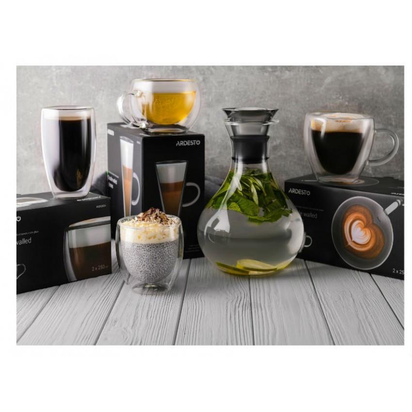 Кувшин с крышкой Ardesto AR2610PG боросиликатное стекло из нержавеющей стали 1000 мл (1306051121) - фото 2